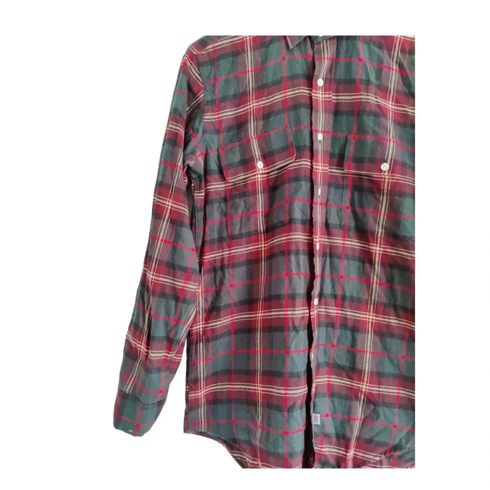 Polo by Ralph Lauren Flannel Plaid‎ Long Sleeve Button Down Red & Green Shirt  S